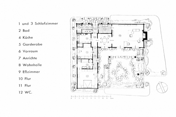 Grundrisszeichnung des Blockhauses am Bogensee von Propagandaminister Goebbels